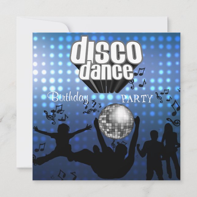 Invitación Disco Baile Fiesta de Cumpleaños Retro (Anverso)