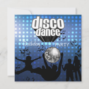 Invitación Disco Baile Fiesta de Cumpleaños Retro
