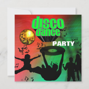 Invitación Disco Baile Fiesta Retro