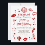Invitación Disco Ball 21st Western Birthday Red Cowgirl<br><div class="desc">Disco Ball Cowgirl Boot Floral Western Invitation.
Rustic 21st,  30th,  or 40th Western Cowgirl Birthday.</div>
