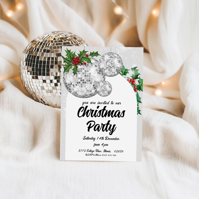 Invitación Disco Ball Christmas Party  (Subido por el creador)