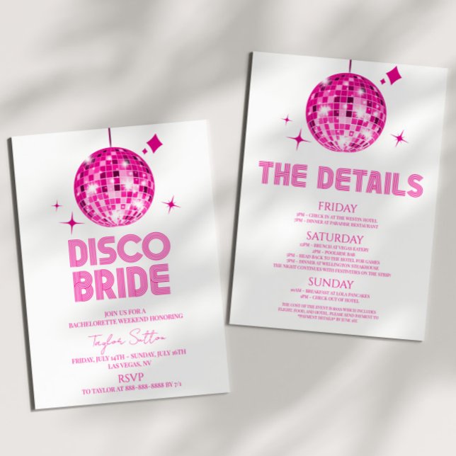 Invitación Disco Ball Disco Bride Bachelorette Fiesta de fin  (Subido por el creador)