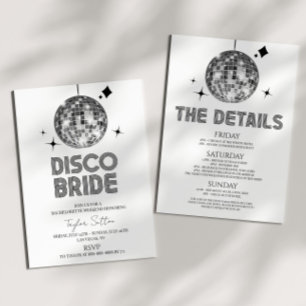 Invitación Disco Ball Disco Bride Bachelorette Fiesta de fin