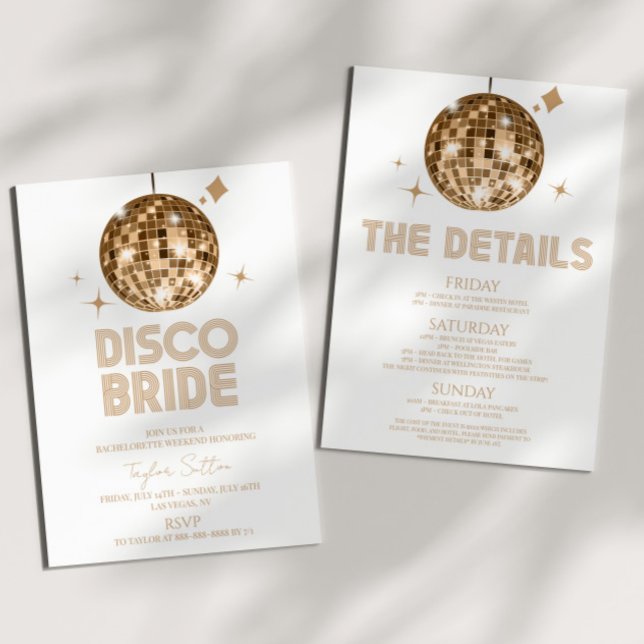Invitación Disco Ball Disco Bride Bachelorette Fiesta de fin  (Subido por el creador)