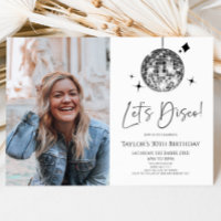 Disco Ball Let's Disco Personalizado Photo Birthda