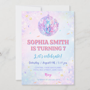 Invitación Disco Caprichoso para Fiesta de Cumpleaños de Niña