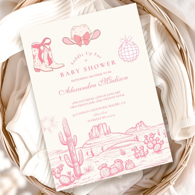 Invitación Disco Cowgirl Baby Shower (Subido por el creador)