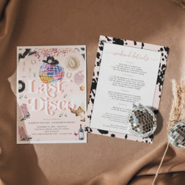 Invitación Disco Cowgirl Nashville Pink Rodeo | Despedida de