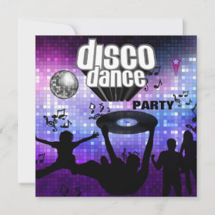 Invitación Disco Dance Fiesta Retro