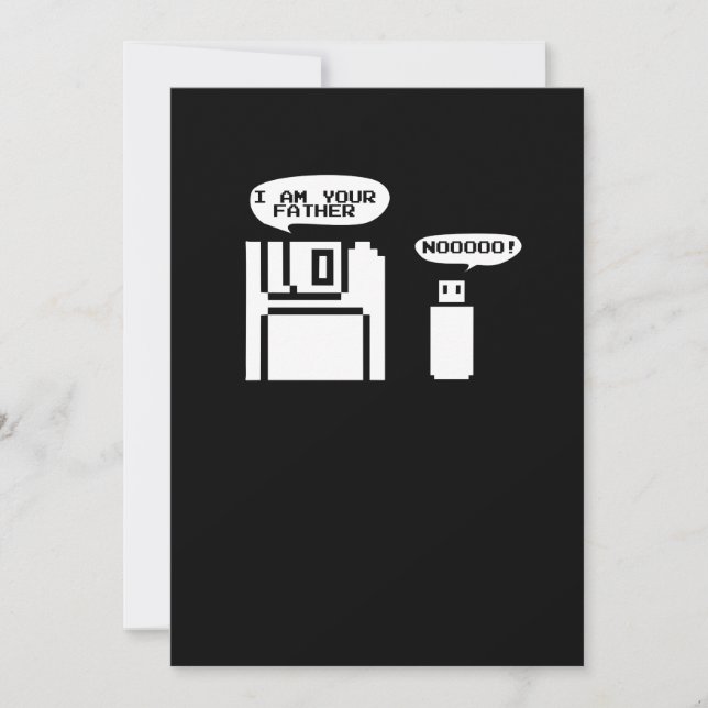 Invitación Disco de disquete USB soy tu padre Noooo (Anverso)
