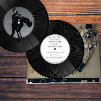 Disco de Música de Vinilo Retro para Save the Date