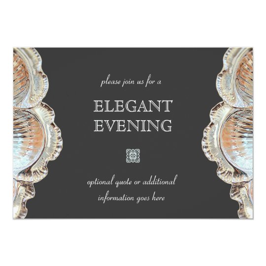 Invitacion Disco De Plata De Cena Formal De La Porcion Zazzle Es
