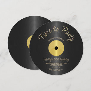 Invitación Disco de Vinilo Cumpleaños 50
