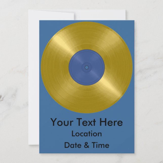Invitación Disco de vinilo de oro (Anverso)