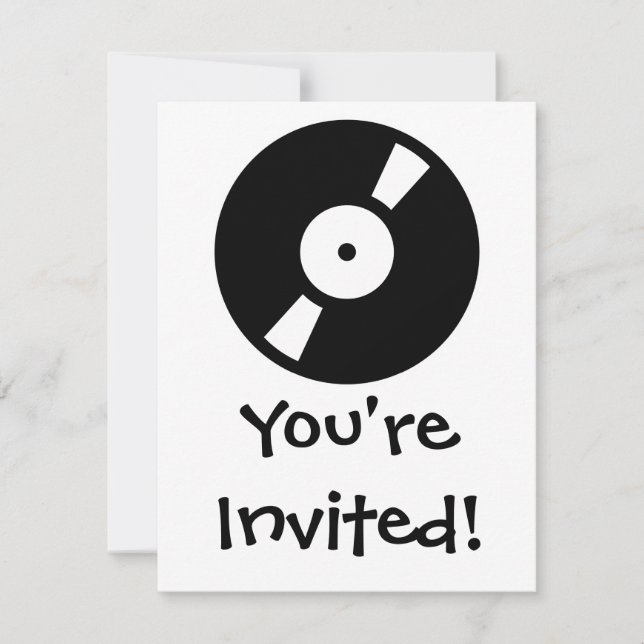 Invitación disco de vinilo retro (Anverso)