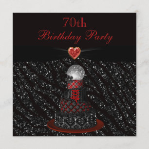 Invitación Disco Diva Cake Purpurina de cebra Imprimir cumple