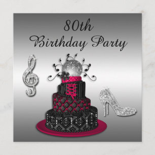 Invitación Disco Diva Cake y Sparkle Heels