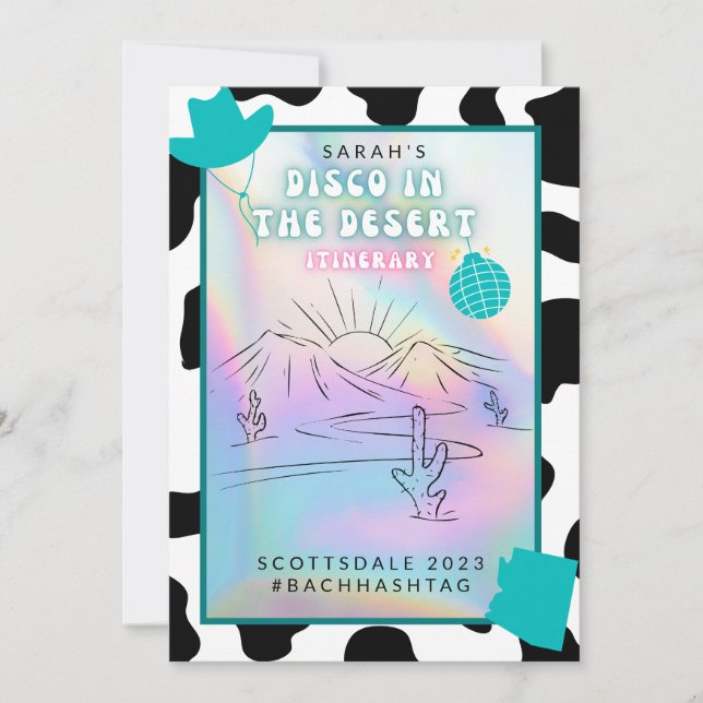 Invitación "Disco en el desierto" Scottsdale Bach Itinerario (Anverso)