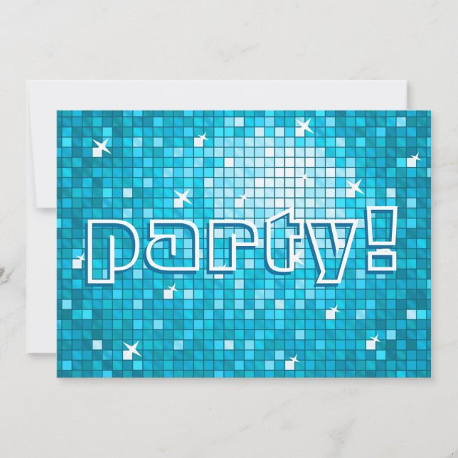 Invitación ¡Disco fiesta azul!invitación (Anverso)