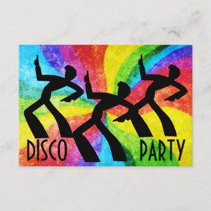 Invitación Disco Fiesta - Gente bailarina y nalgas arco iris