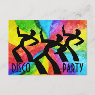 Invitación Disco Fiesta - Gente bailarina y nalgas arco iris
