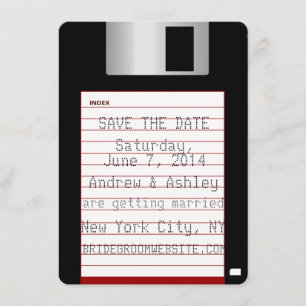 Invitación Disco flexible de fecha de reserva de boda nerd