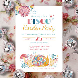 Invitación Disco Garden Fiesta Cute Cumpleaños