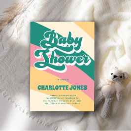 Invitación Disco Groovy Retro Baby Shower