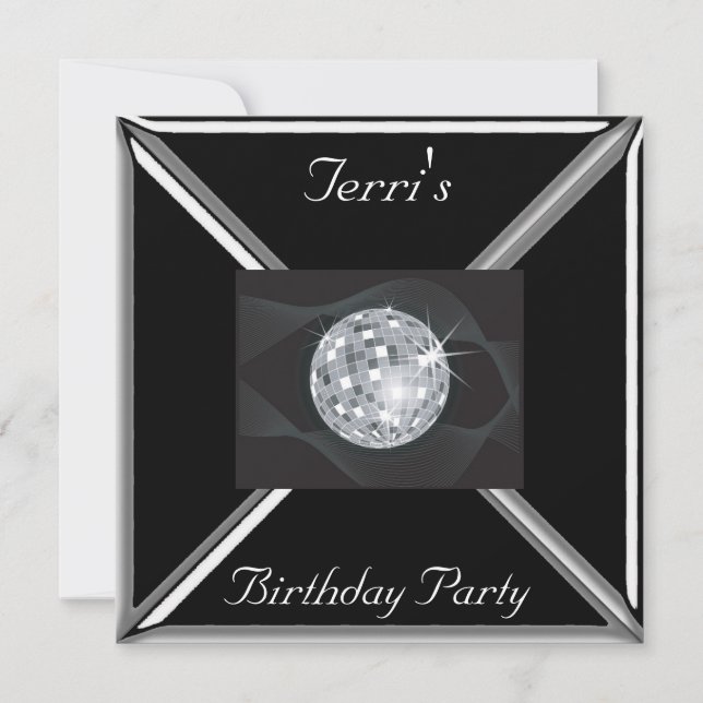 Invitación Disco Negra (Anverso)