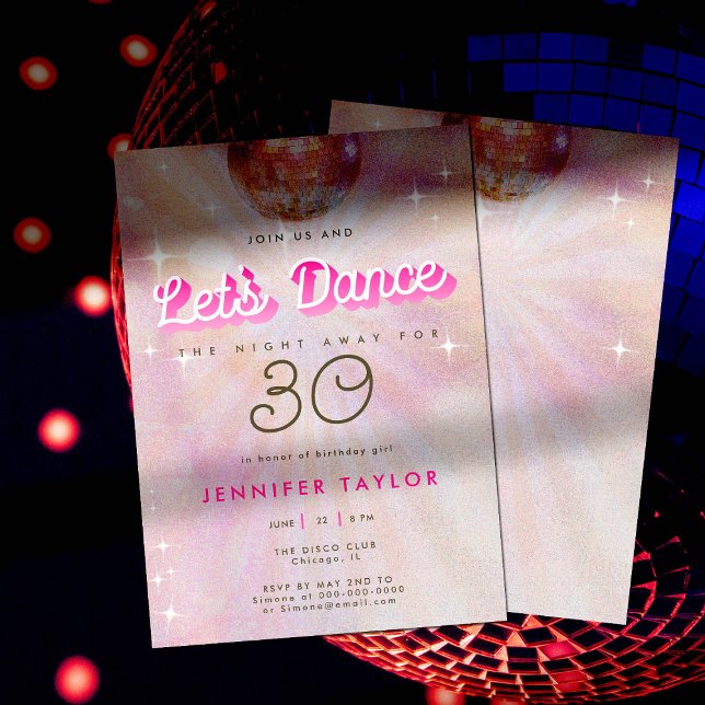 Invitación Disco Rosa Verde azulado Retro Dance 30 Fiesta de  (Subido por el creador)