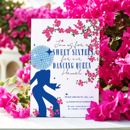 Invitación Disco Santorini Music Bougainvillea Sweet 16