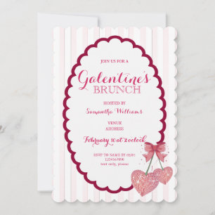 Invitación Disco Trendy Coquette Escalonada de San Valentín C