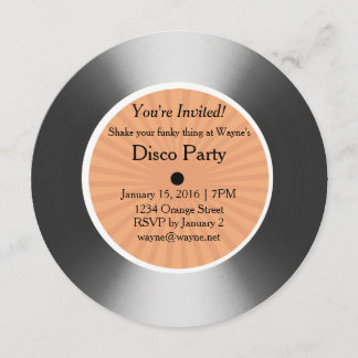 Invitación Disco vinílico plateado