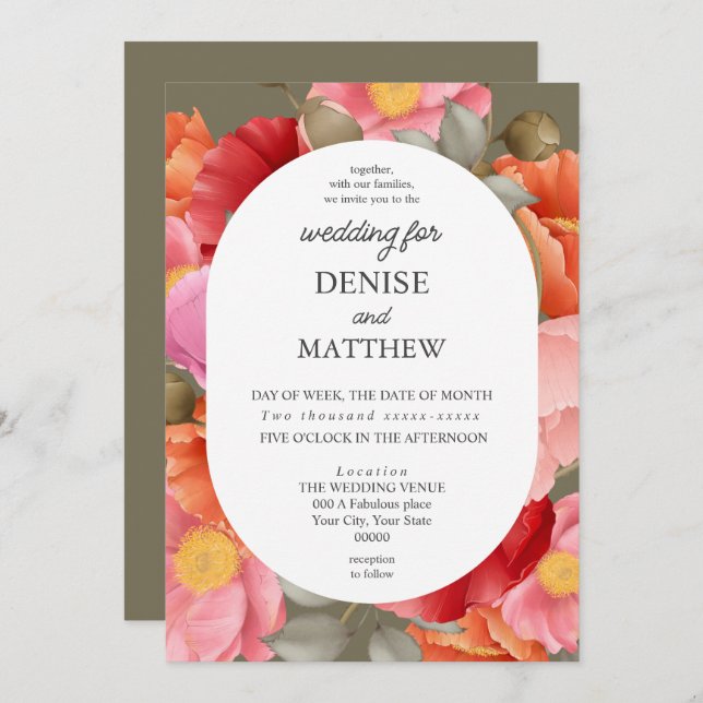 Invitación Discoteca acuática sobre verde oliva martiní (Anverso / Reverso)