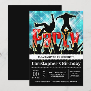 Invitación discoteca bailarina fiesta discoteca rave