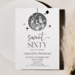 Invitación Discoteca Dulce Sesenta Fiesta de Cumpleaños<br><div class="desc">¡Esta es una invitación de fiesta de cumpleaños número 60 de Silver Disco Ball!</div>