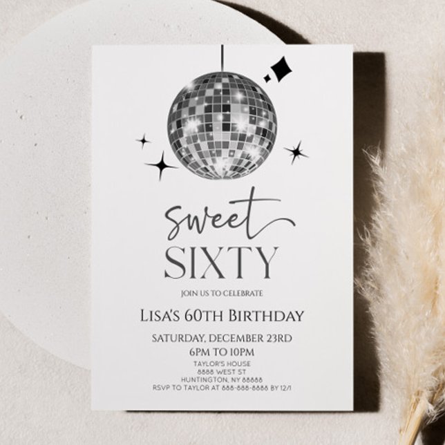 Invitación Discoteca Dulce Sesenta Fiesta de Cumpleaños (Subido por el creador)