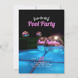 Invitación discoteca fiesta pool
