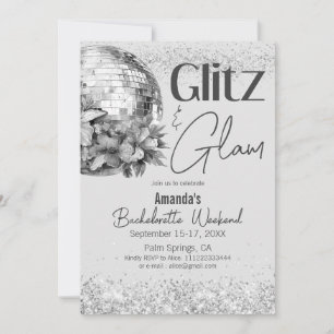 Invitación Discoteca Glitz y la fiesta de la soltera glam Sil