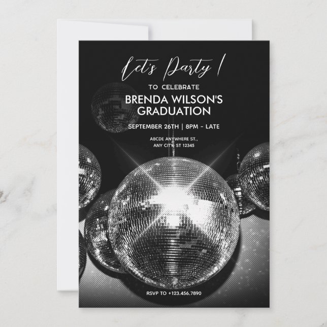 Invitación Discoteca Iluminación Graduación (Anverso)