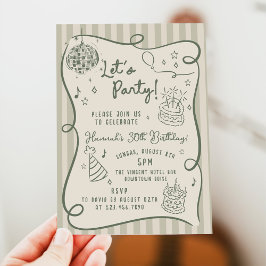 Invitación Discoteca Mano caprichosa 30 cumpleaños