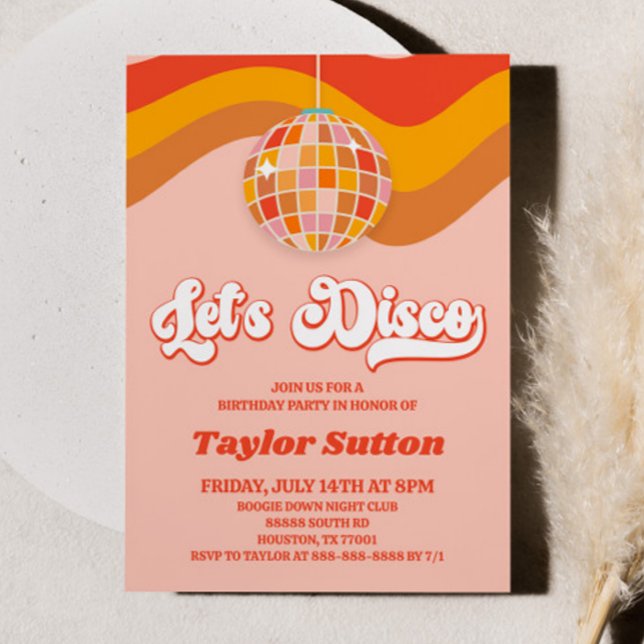 Invitación Discoteca Retro Fiesta de Cumpleaños de los 70 (Subido por el creador)