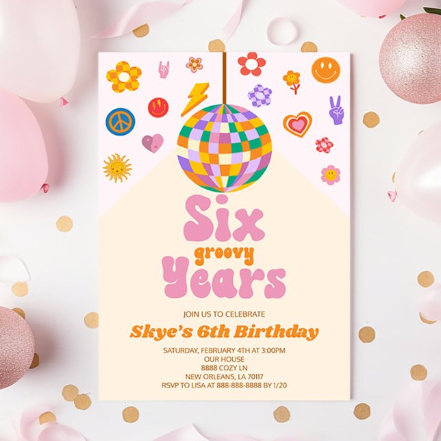 Invitación Discoteca Six Groovy Years 6ª fiesta de cumpleaños (Subido por el creador)
