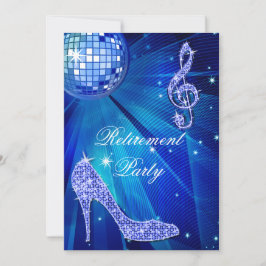 Invitación Discoteca y retiro azul de los talones de espárrag