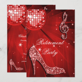 Invitación Discoteca y retiro rojo de los talones de espárrag