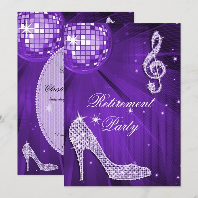 Invitación Discoteca y talón de espárragos Jubilación de Lila (Anverso / Reverso)