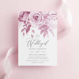 Invitación Diseñador moderno de moda, Boda Rosa Rosa Dusty