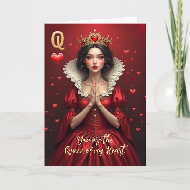 Invitación Diseñar 04 Queen of My Heart Valentine Card (Anverso)