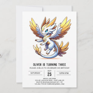 Invitación Diseñar el cumpleaños del dragón simple