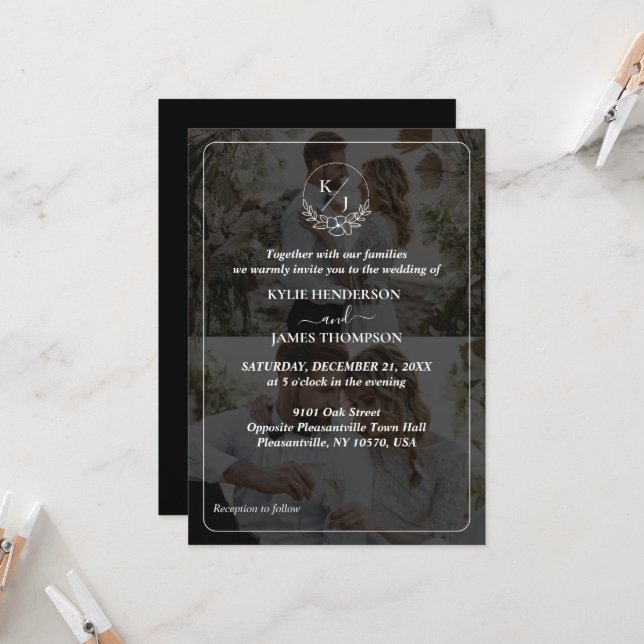 Invitación Diseñar su propio Boda de 2 Collages de fotos (Anverso/Reverso In Situ)